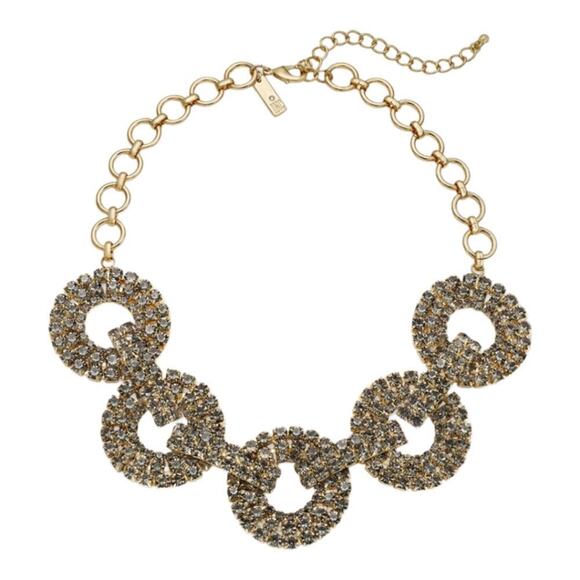 INC International Concepts Mixed-Metal Amber Crystal Circle Necklace - Picture 2 of 9